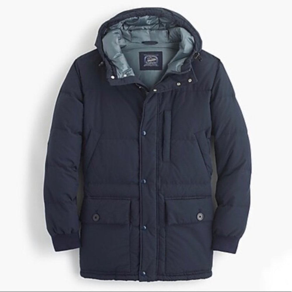 J.Crew Explorer Down Parka Winter Coat Navy